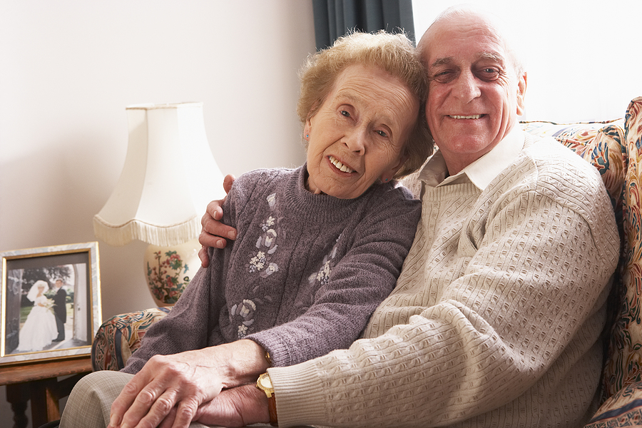 Happy elderly couple