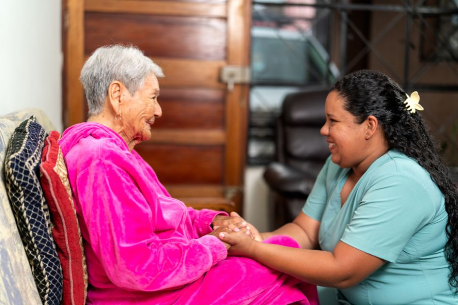 live in caregiver with senior woman