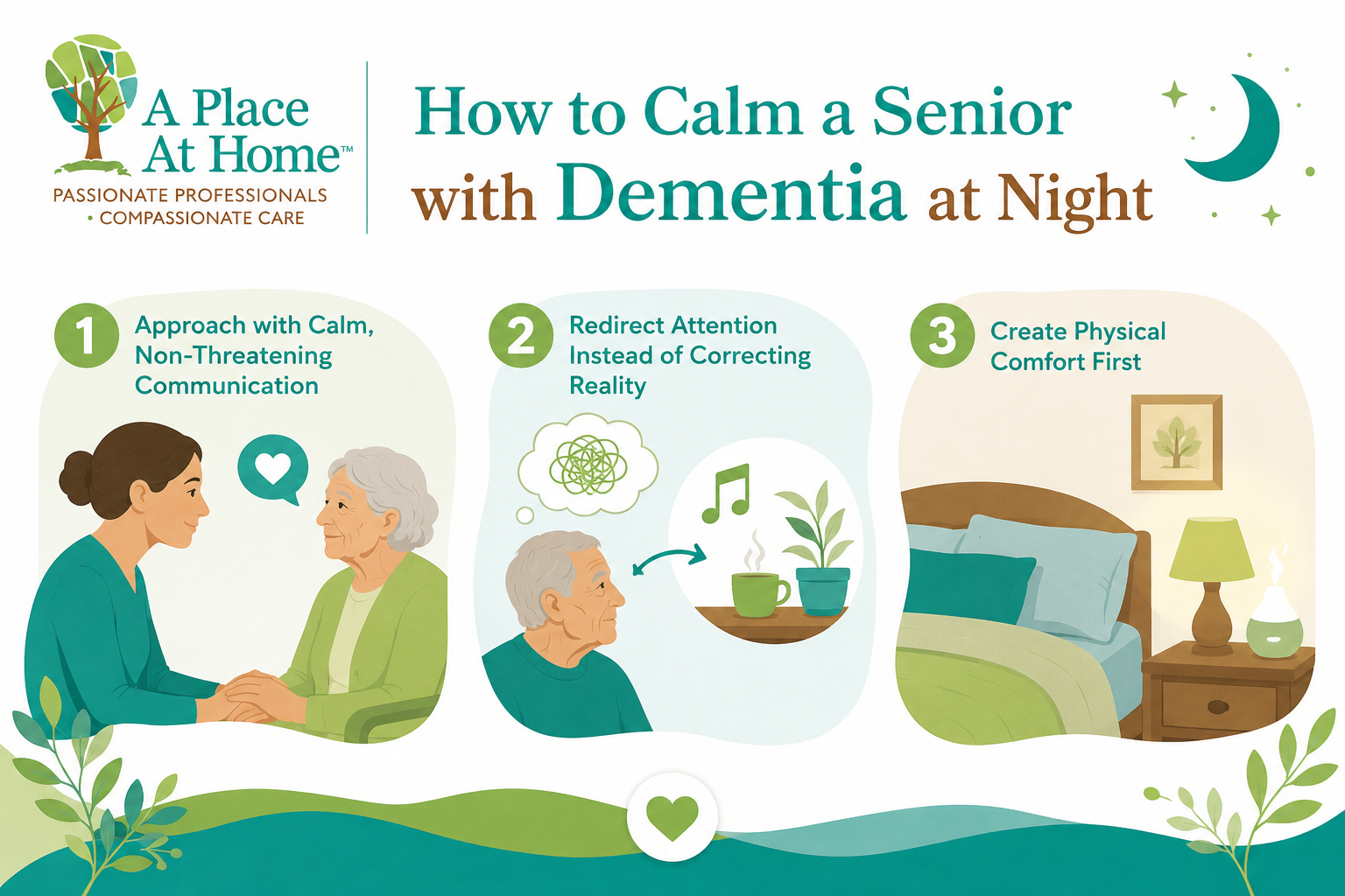 How to Help Calm A Senior with Dementia At Night - A Place At Home