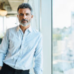 A man dressed professionally