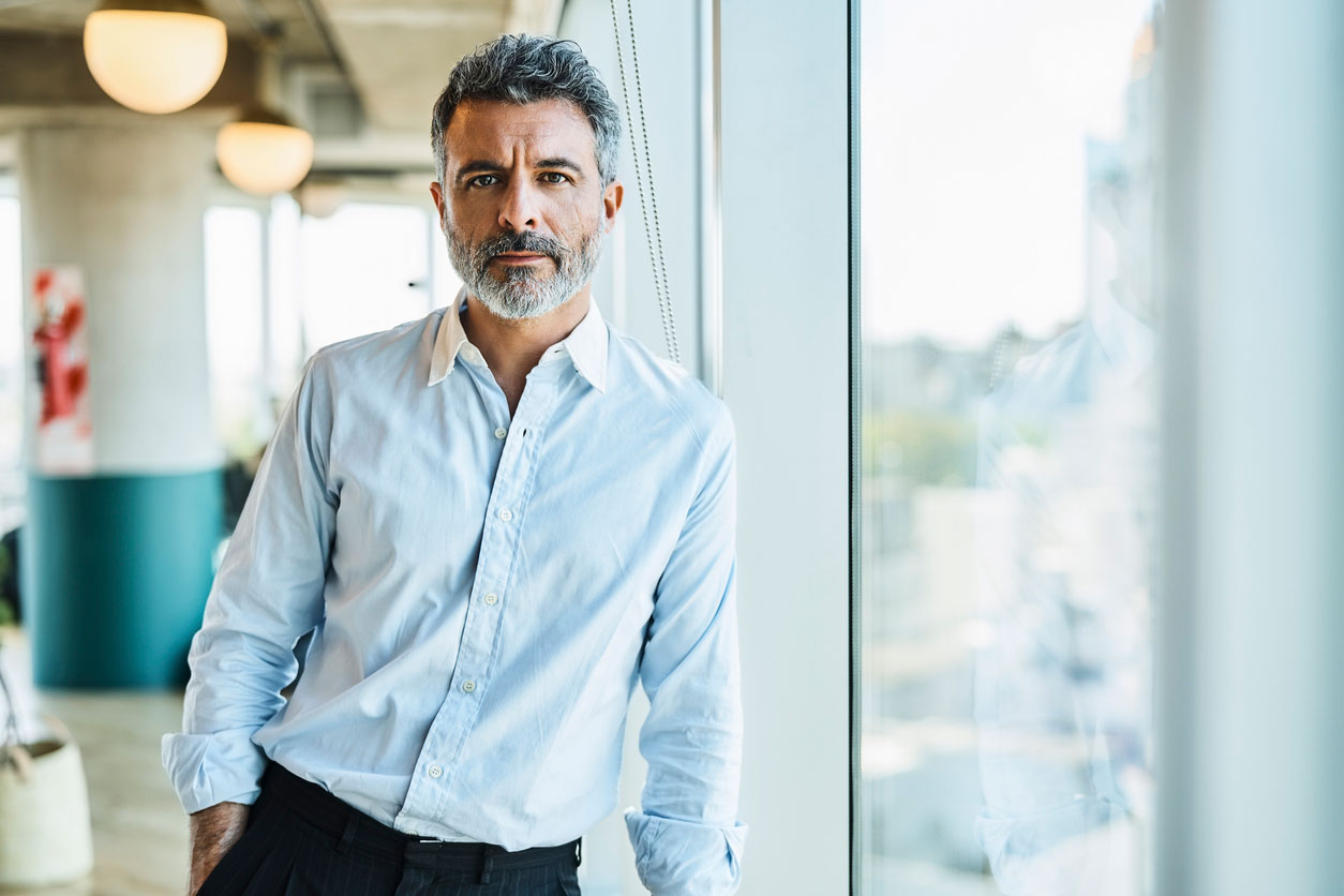 A man dressed professionally