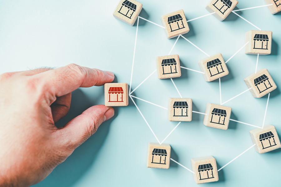Home care franchise business network concept