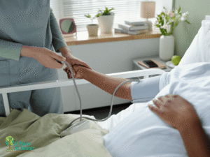 home caregiver help senior at home after surgery