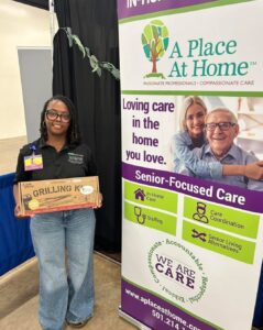 Women standing at home care expo