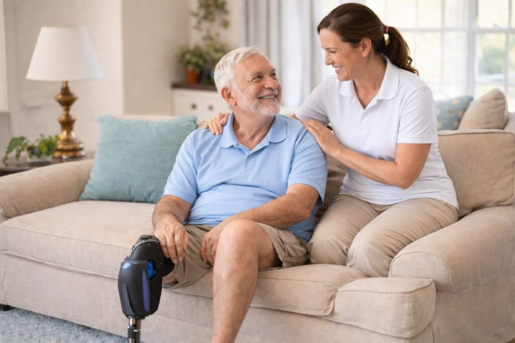 Smiles and connection in the living room