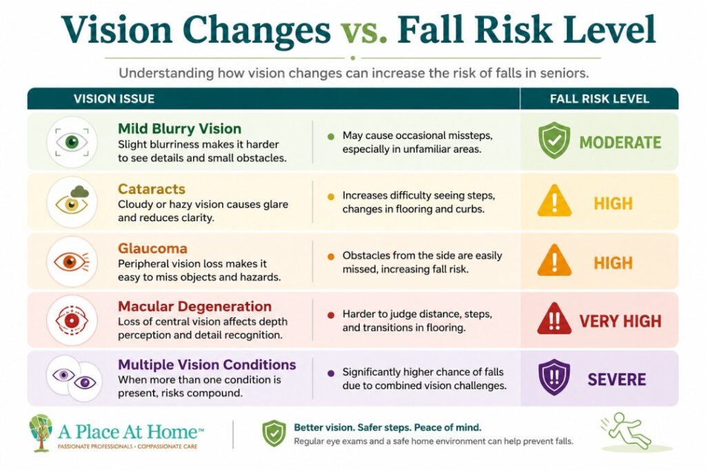 Vision changes and fall risk levels