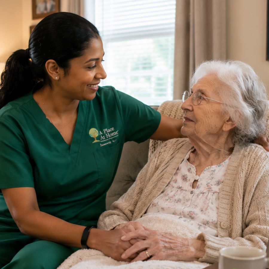 Hospital sitter offering companionship to a senior woman in Los Alamitos, CA