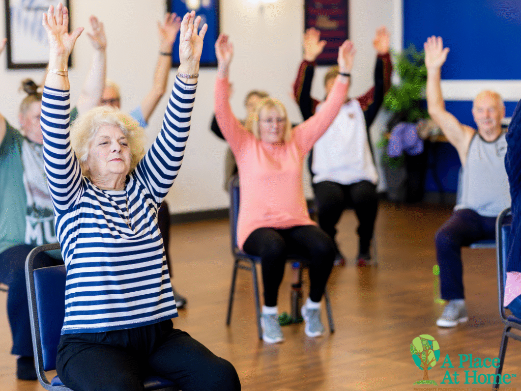 seniors doing Chair Exercises & Seated Games