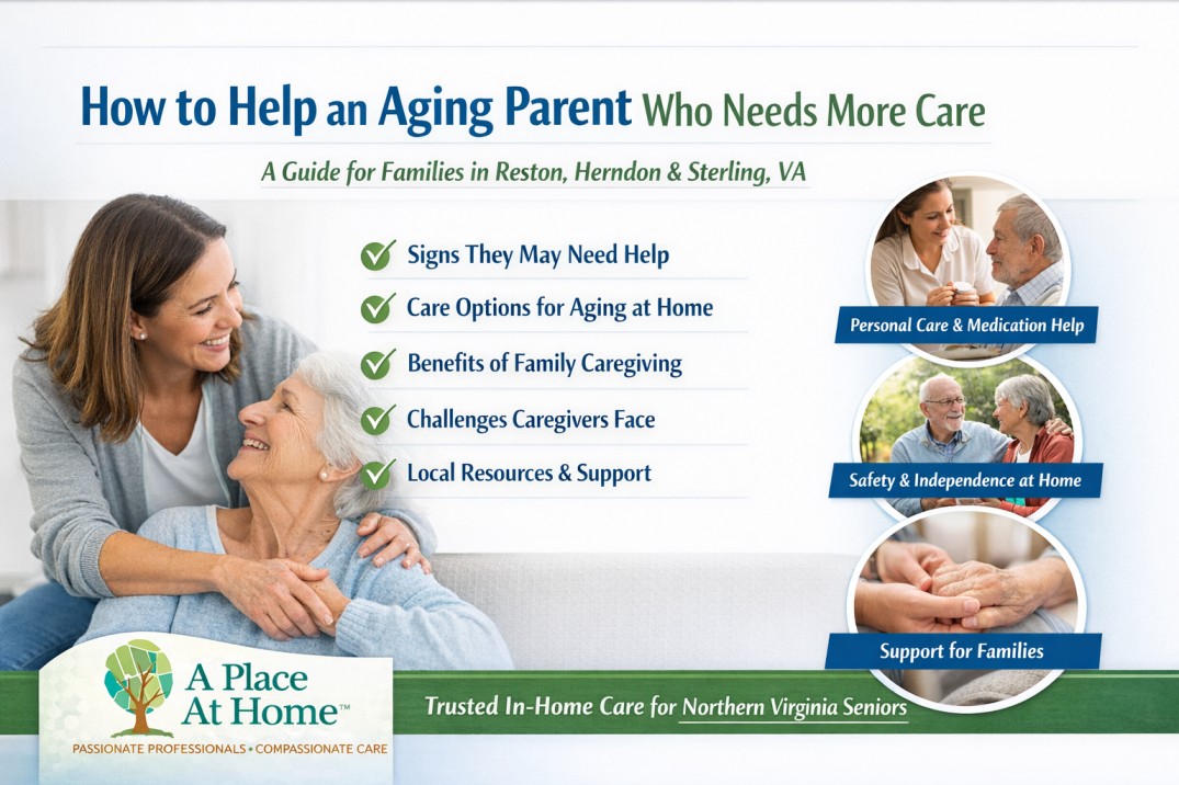 A Place At Home in-home care guide for families in Reston, Herndon, and Sterling, Virginia