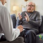 senior talk with doctor