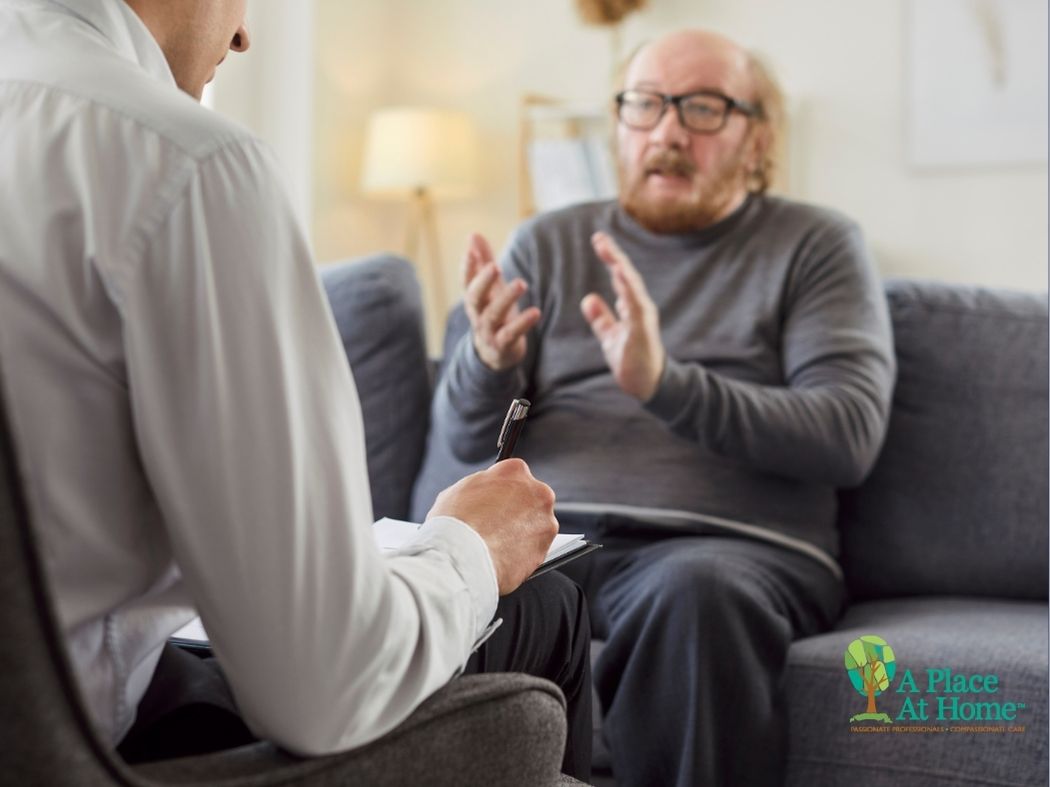 senior talk with doctor