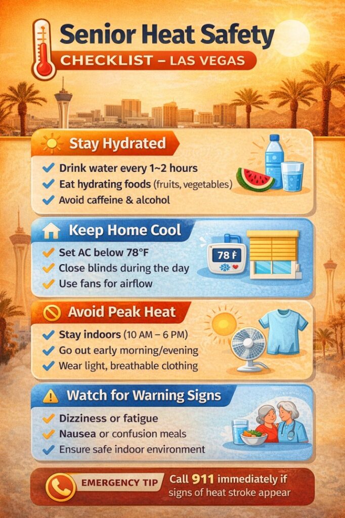 Senior heat safety checklist – Las Vegas