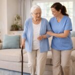 Supporting each step in a bright home