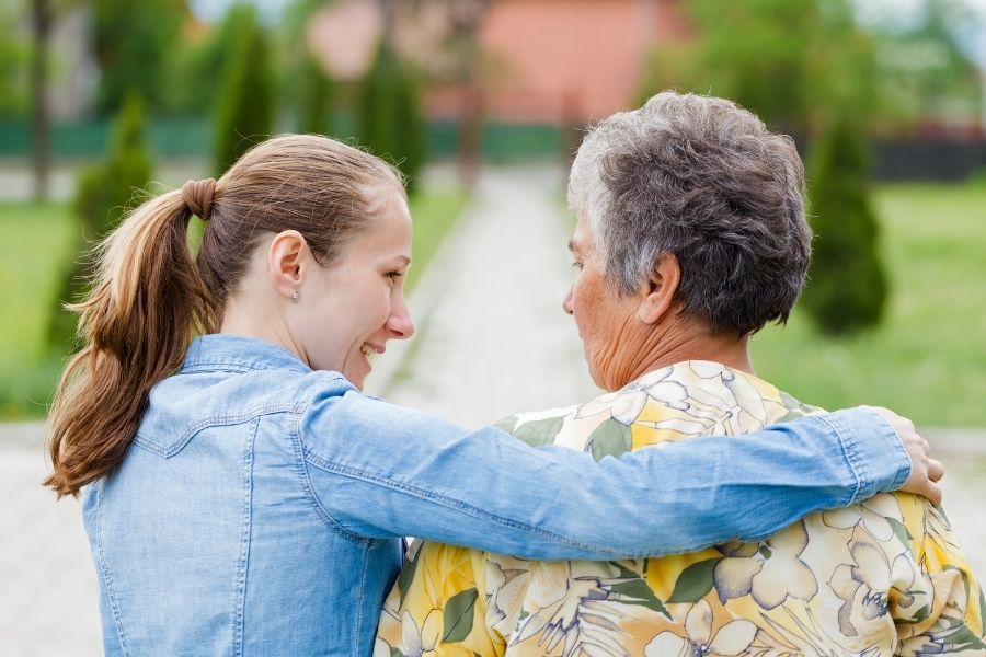 senior parent with the family caregiver in pembroke pines fl