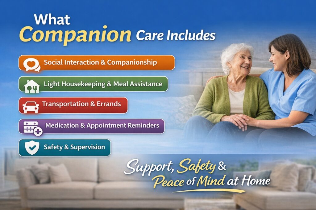 Companion care services for seniors