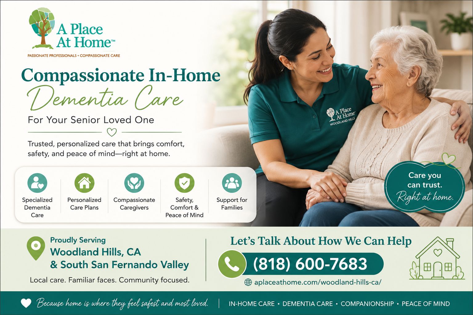 Compassionate dementia care at home in Woodland Hills CA